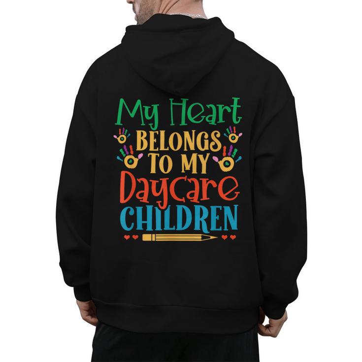 Daycare Children Childcare Provider Teacher PreK Nursery Men's Hoodie Back Print