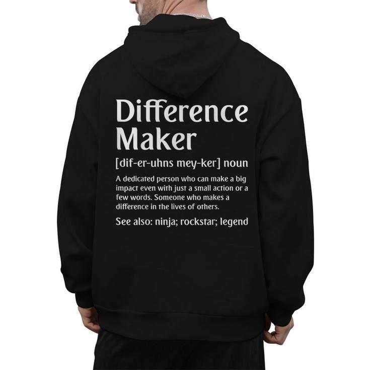 Difference Maker Definition Vintage Teachers Mom Boss Women Men's Hoodie Back Print