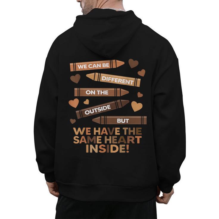 We Can Be Different On The Outside Melanin Teacher Men Women Kids Men's Hoodie Back Print