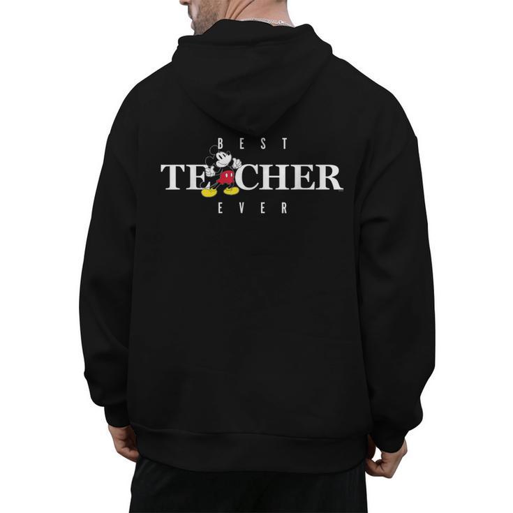 Disney Mickey Mouse Thumbs Up Best Teacher Ever Teacher Men's Hoodie Back Print