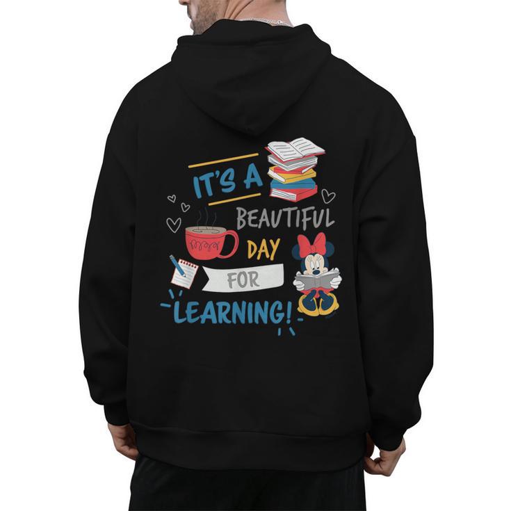 Disney Minnie Mouse Beautiful Day For Learning Teacher's Day Men's Hoodie Back Print