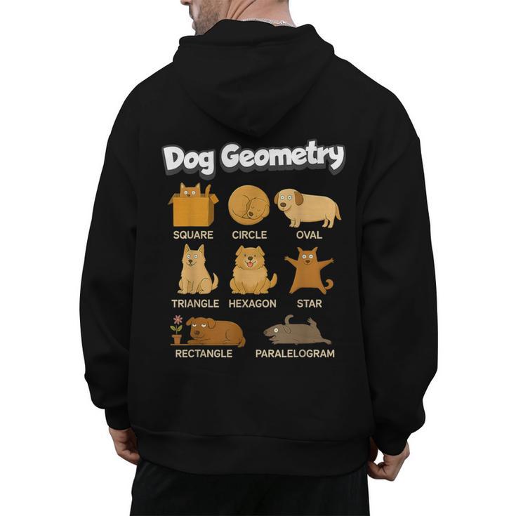 Dog Geometry Math Teacher Back To School STEM Humor Men's Hoodie Back Print