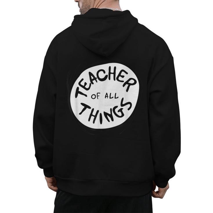 Dr Seuss Teacher Of All Things Red Emblem Men's Hoodie Back Print