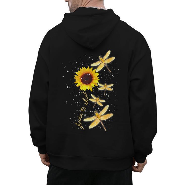 Dragonfly Sunflower Teacher Growth Mindset Choose To Shine Men's Hoodie Back Print