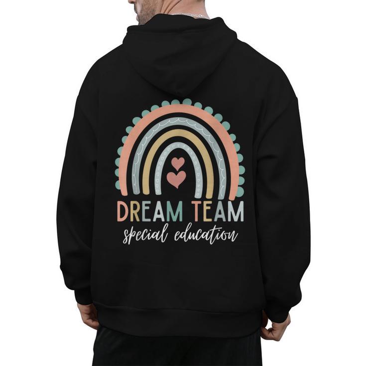 Dream Team Special Education Teacher ED SPED Squad Rainbow Men's Hoodie Back Print