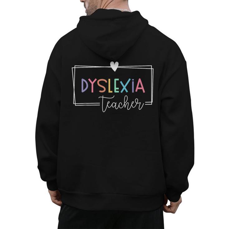 Dyslexia Awareness Therapist Reading Specialist Teacher Men's Hoodie Back Print