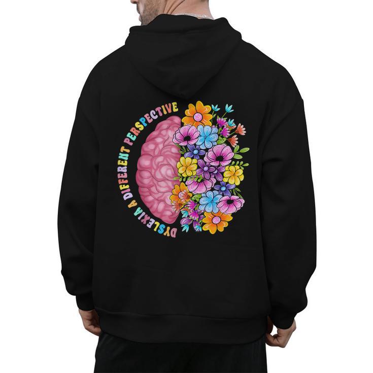 Dyslexia Different Perspective Reading Brain Floral Teacher Men's Hoodie Back Print