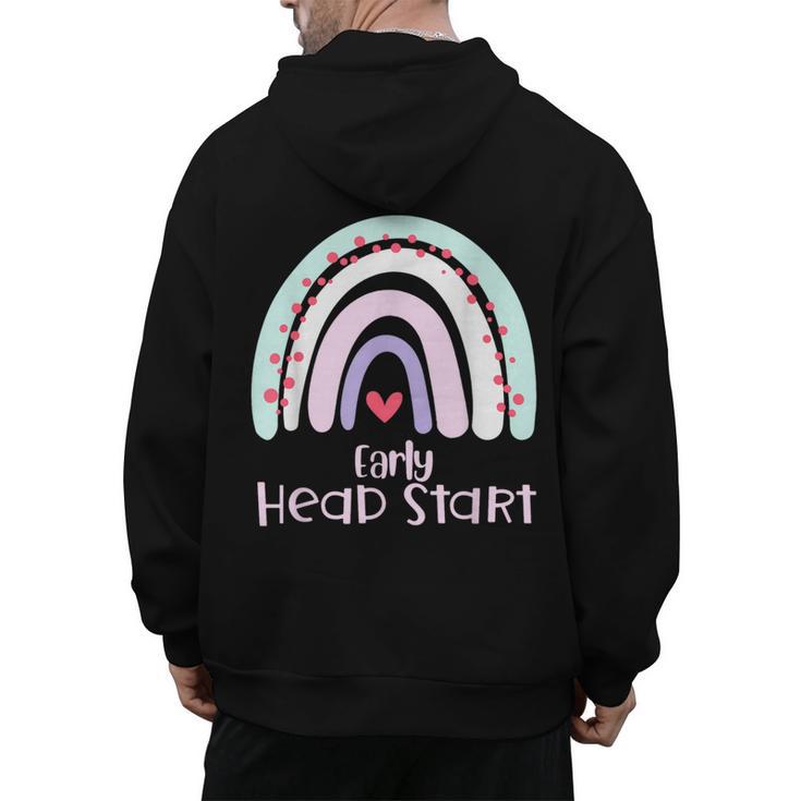 Early Headstart Cute Retro Rainbow Teachers Men's Hoodie Back Print
