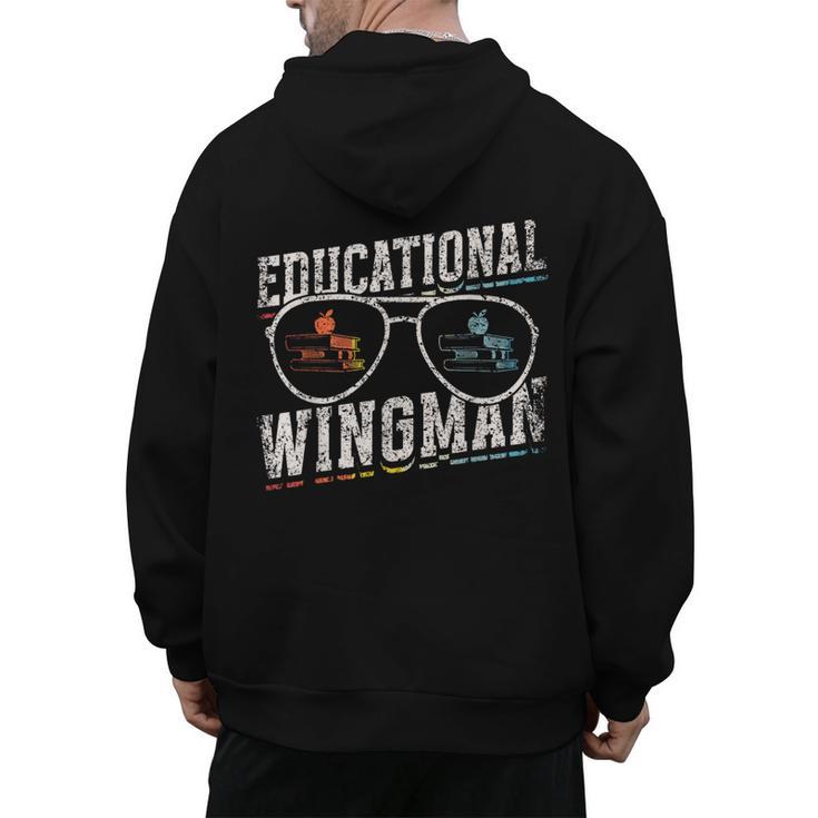 Educational Wingman Assisting Teacher Teaching Assistant Men's Hoodie Back Print