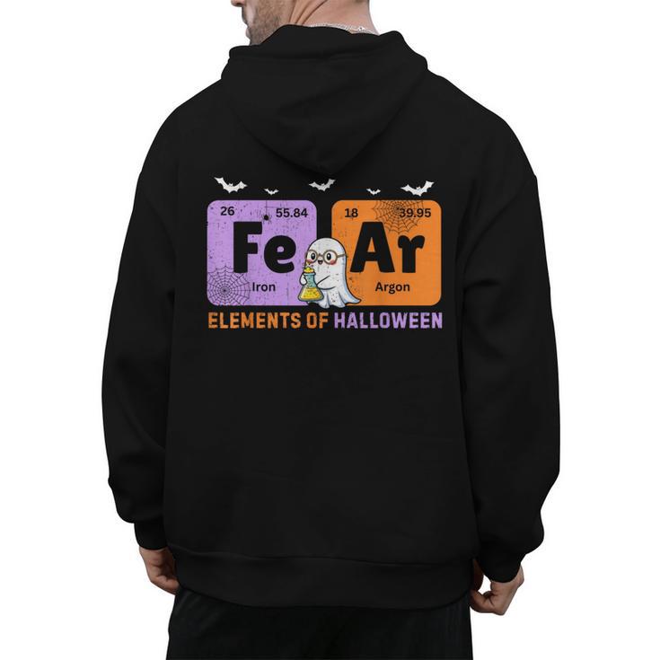 Elements Of Halloween Fear Periodically Chemistry Teacher Men's Hoodie Back Print