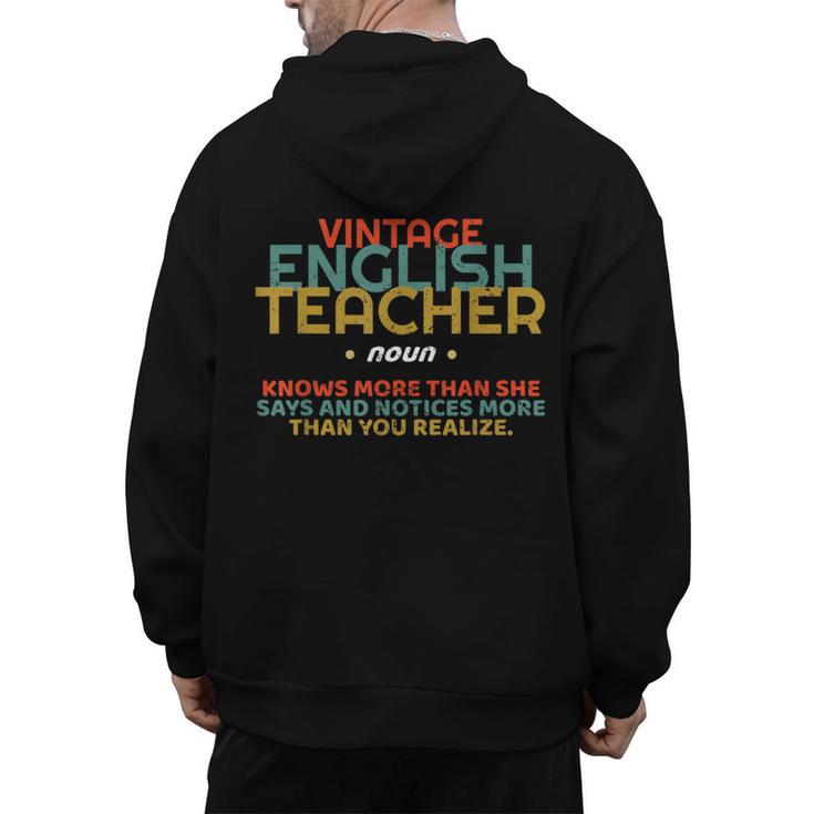 ENGLISH TEACHER Definition Vintage Tee T-Shirt Men's Hoodie Back Print