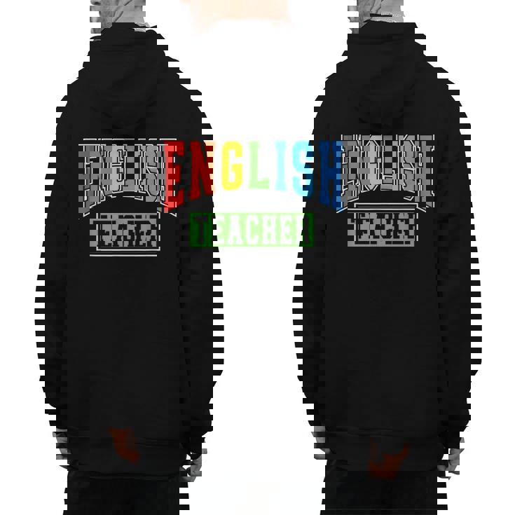 English Teacher Men Women Grammar Class English Teacher Men&#x27;s Hoodie Back Print