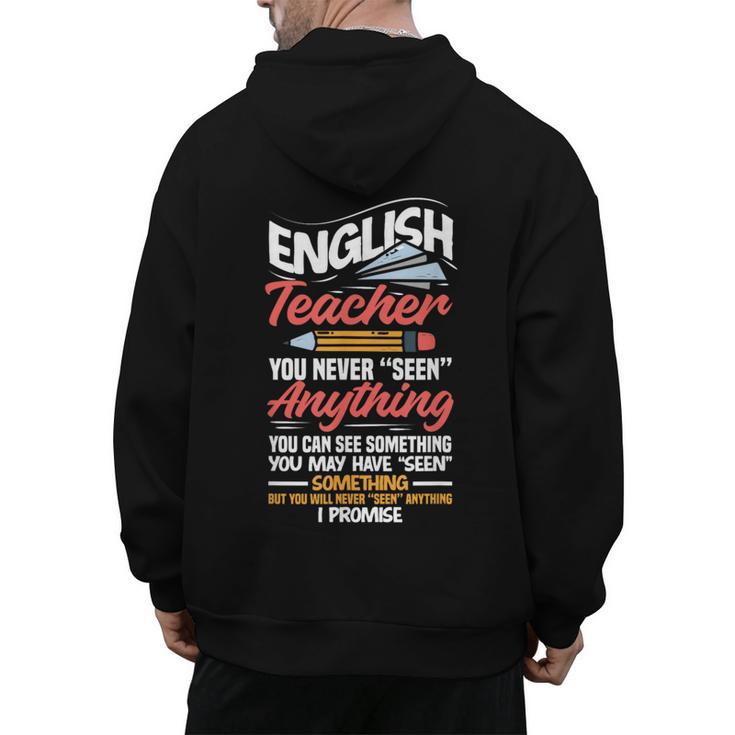 English Teacher Men's Hoodie Back Print