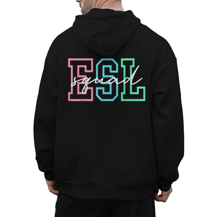 ESL Squad Teacher English As A Second Language Men's Hoodie Back Print