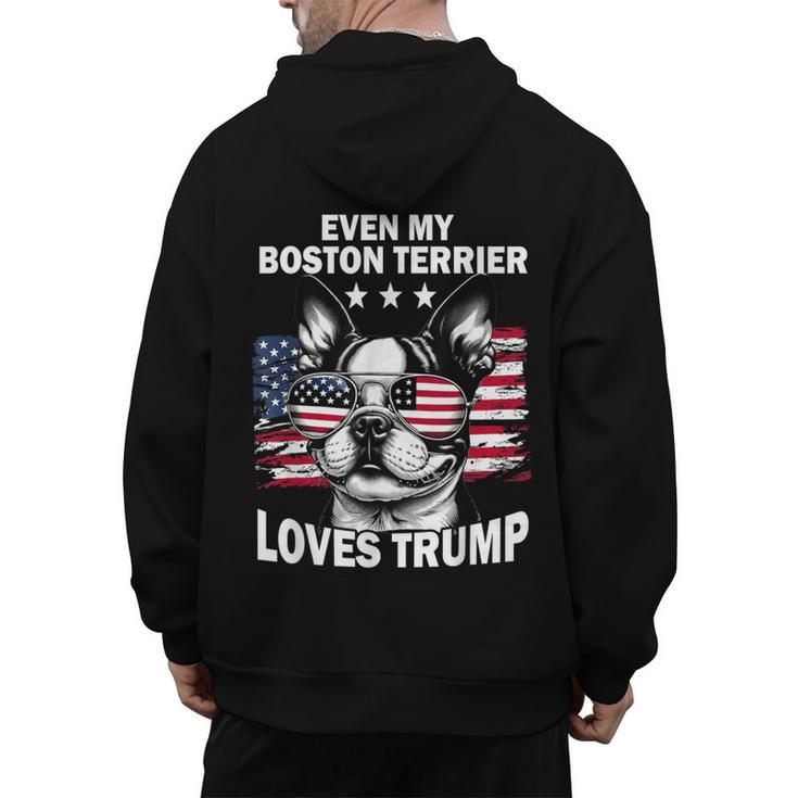 Even My Boston Terrier Loves Trump Trump Supporter Dog Lover Men's Hoodie Back Print