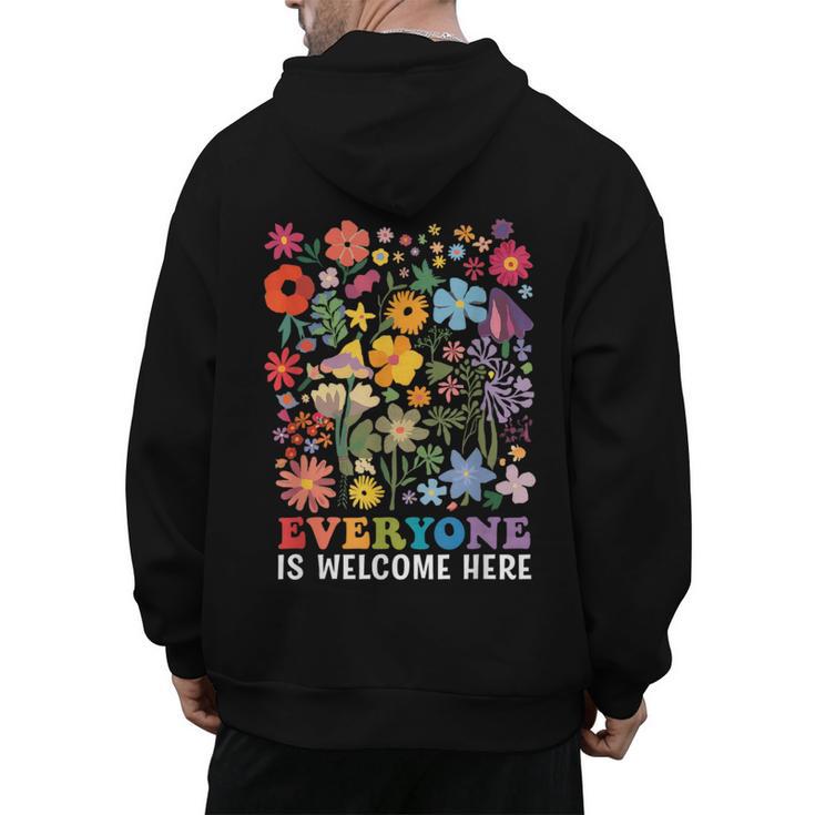 Everyone Is Welcome Here Tshirt Idaho Teacher Support Retro Men's Hoodie Back Print