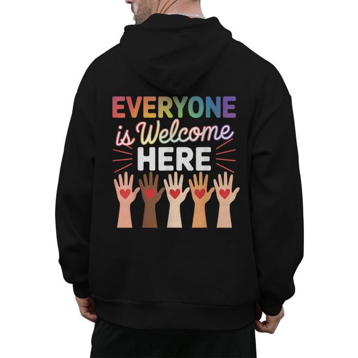 Everyone Is Welcome Here Shirt Teacher Men's Hoodie Back Print