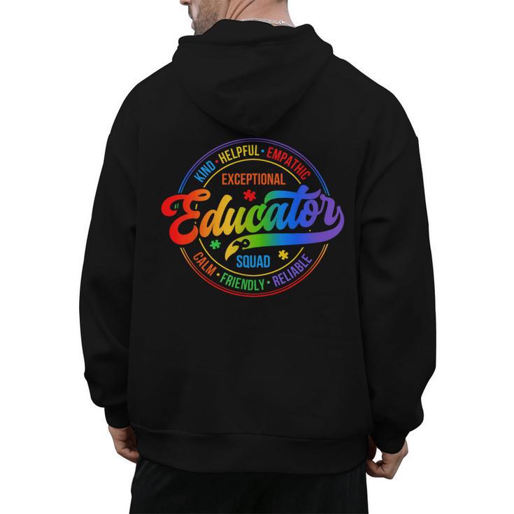 Exceptional Educator Squad Special Education Teacher Autism Men's Hoodie Back Print