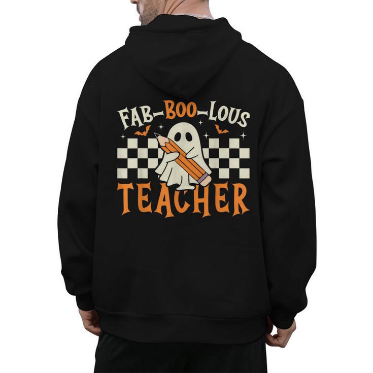 Fab Boo Lous Teacher Retro Ghost Spooky Halloween Costume Men's Hoodie Back Print