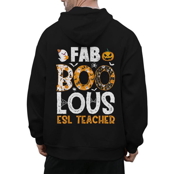 Faboolous ESL ESOL Teacher Spooky Teacher Halloween Costume For Men Women Men's Hoodie Back Print