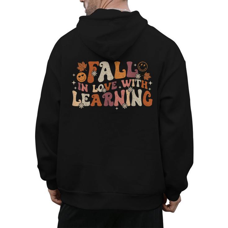 Fall In Love With Learning Autum Thanksgiving Teacher Kids Men's Hoodie Back Print