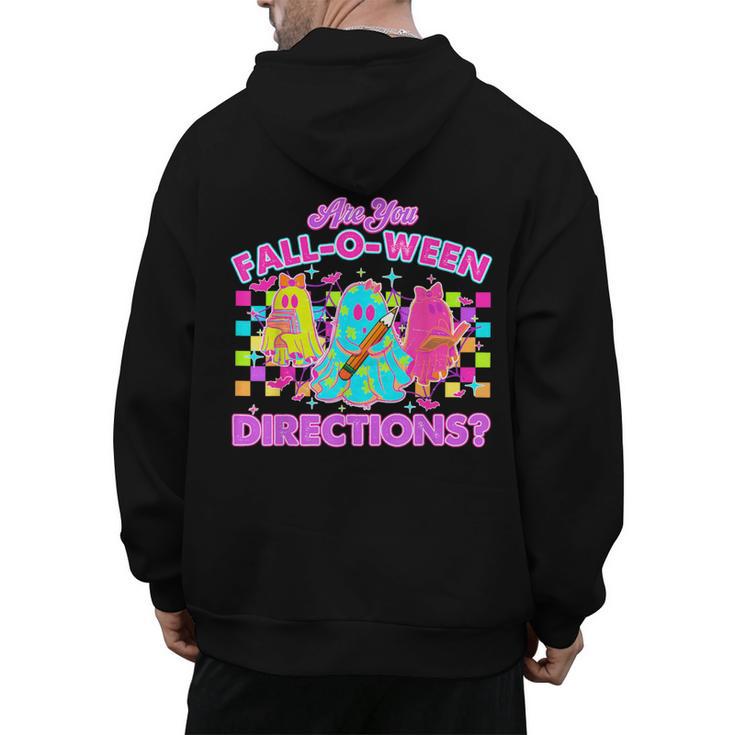 Are You Fall-O-Ween Directions Teacher Ghost Halloween Men's Hoodie Back Print