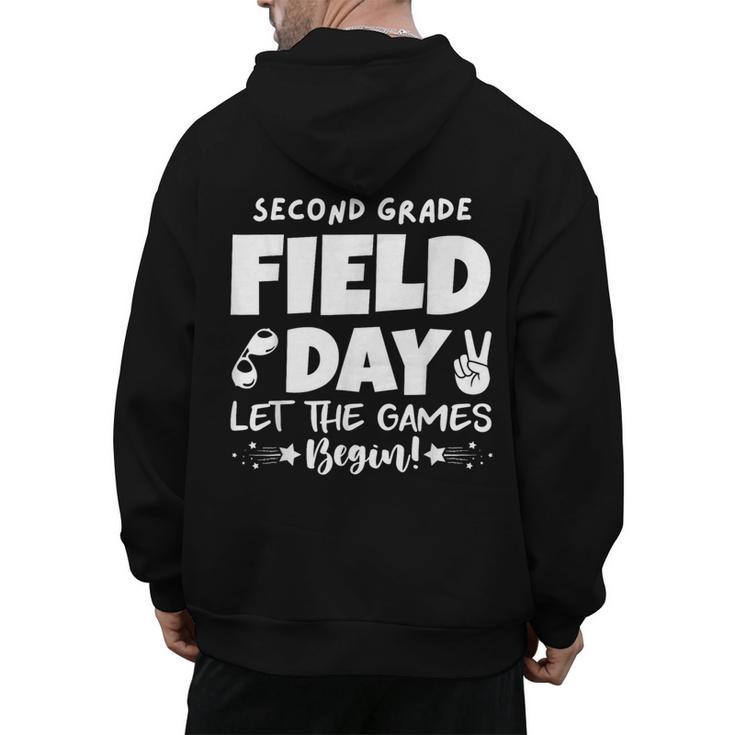 Field Day Second 2nd Grade Orange 2025 Boy Girl Teacher Men's Hoodie Back Print