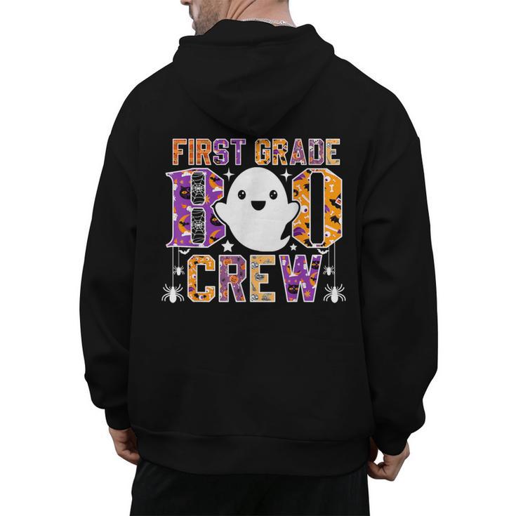 First Grade Boo Crew Teacher Student Halloween Costume Men's Hoodie Back Print