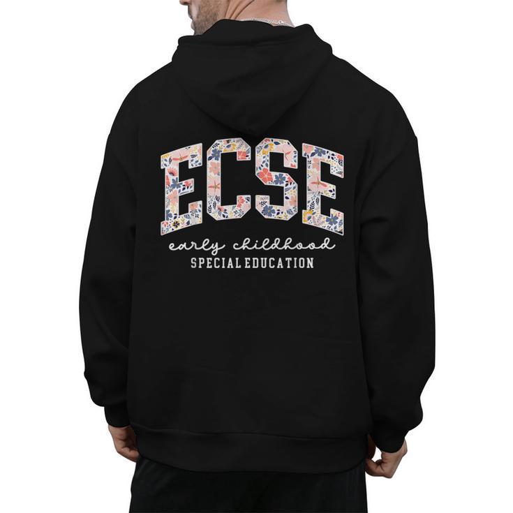Floral ECSE Early Childhood Special Education SPED Teacher Men's Hoodie Back Print