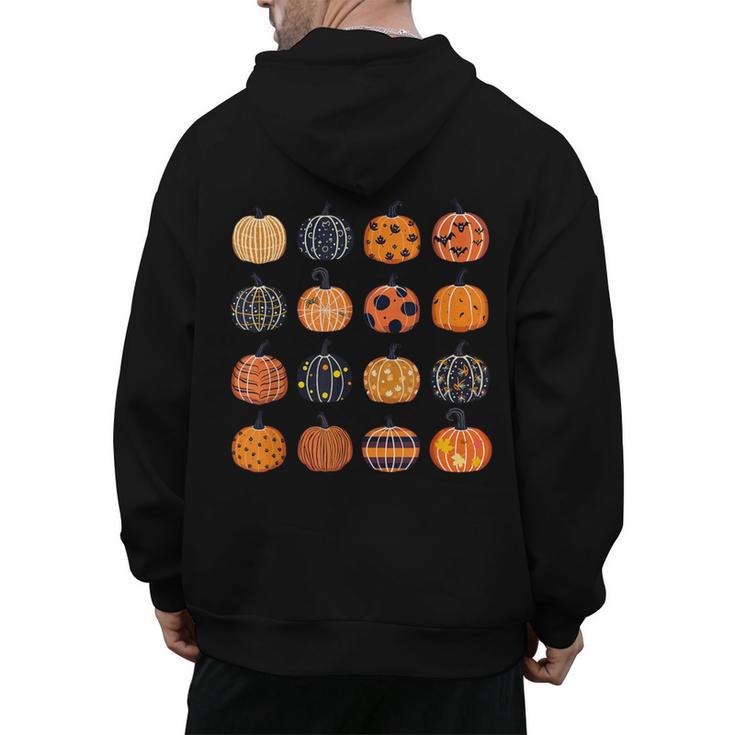 Folk Art Pumpkins Teacher Nurses Admin Witch Halloween Cute Men's Hoodie Back Print