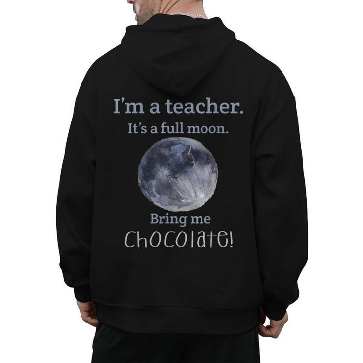 Full Moon Teacher Humor For Men Women Girls Kids Men's Hoodie Back Print