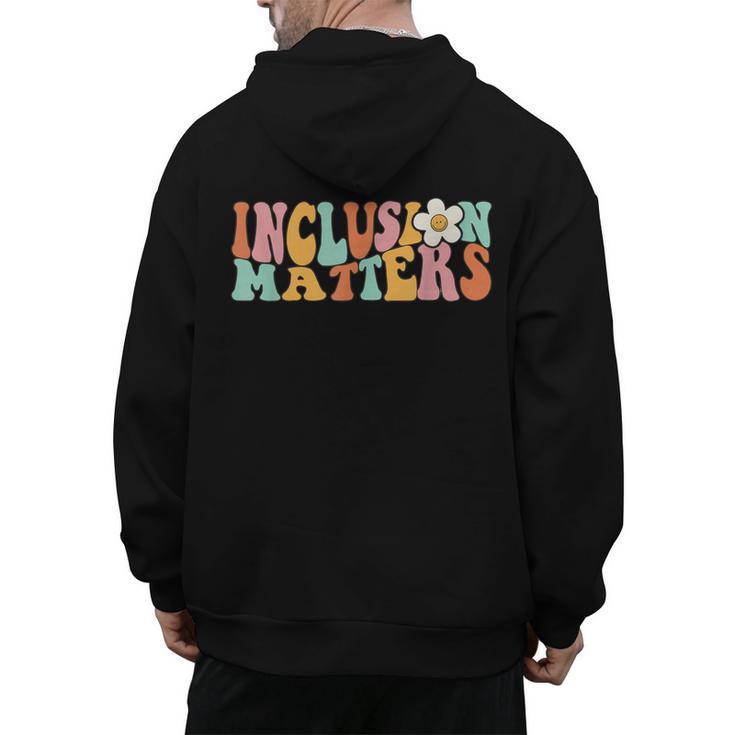Gnoovy Vintage Inclusion Matters Special Education Teacher Men's Hoodie Back Print