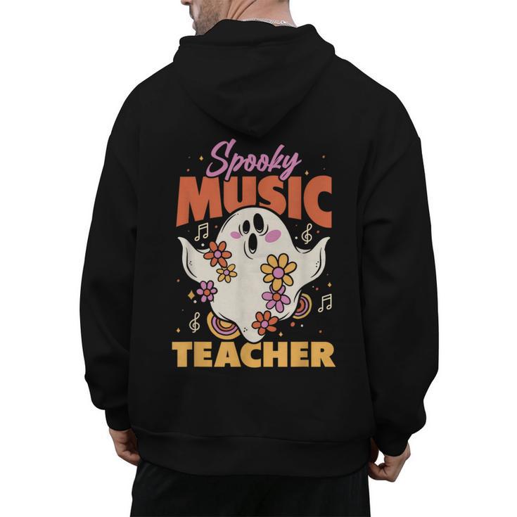 Groovy Faboolous Spooky Music Teacher Halloween Men Women Men's Hoodie Back Print