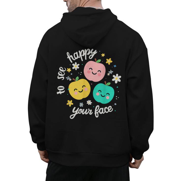 Groovy Happy To See Your Face Teacher School Appreciation Men's Hoodie Back Print