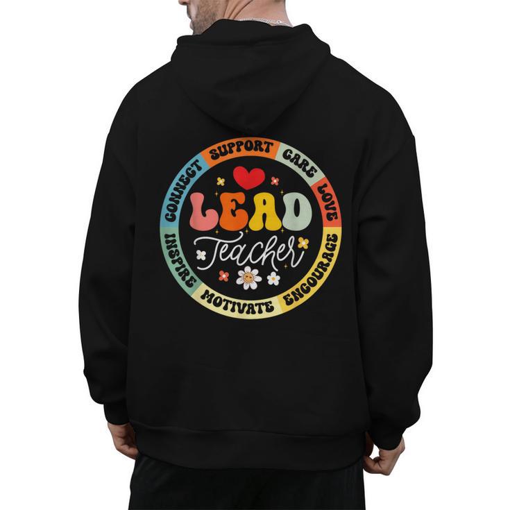 Groovy Lead Teacher Appreciation Back To School Men's Hoodie Back Print