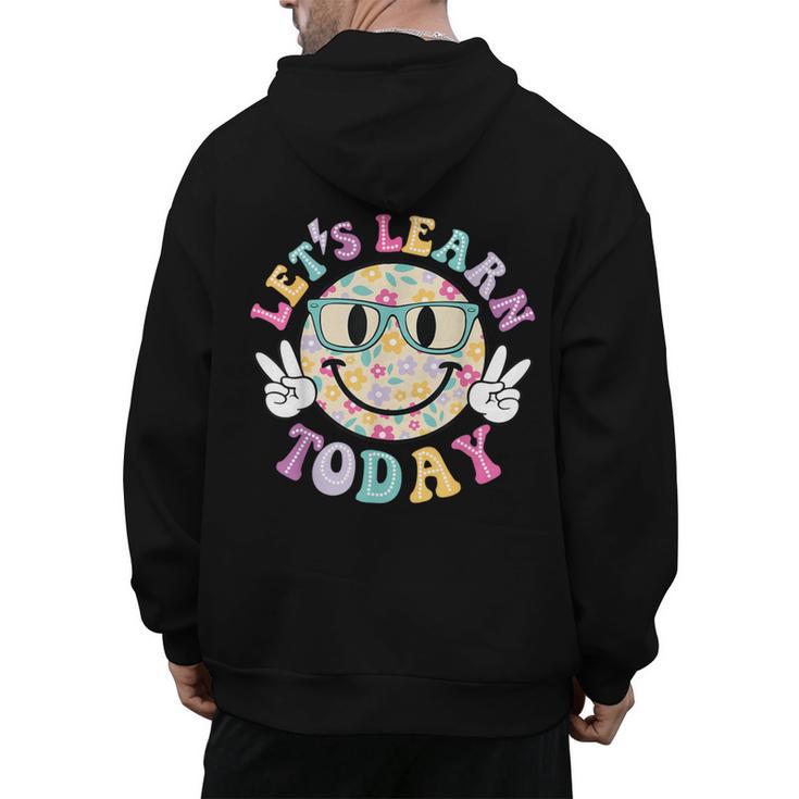 Groovy Retro Lets Learn Today Teacher Student Back To School Men's Hoodie Back Print