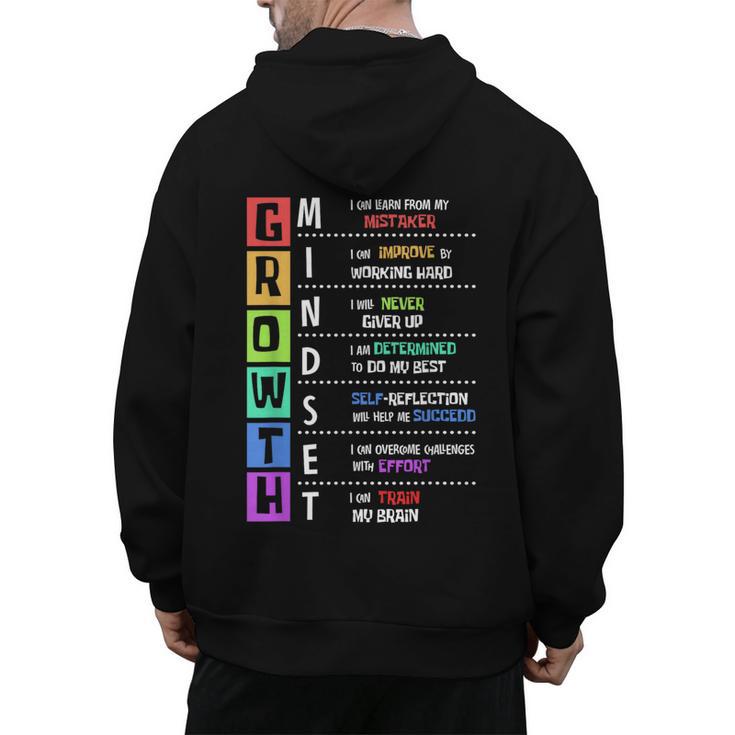 Growth Mindset Positive Motivational Classroom Teacher Learn Men's Hoodie Back Print