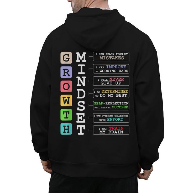 Growth Mindset Shirt Positive School Classroom Teacher Men's Hoodie Back Print