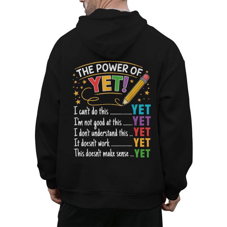 Growth Mindset Teacher Power Of Yet Inspirational Men's Hoodie Back Print