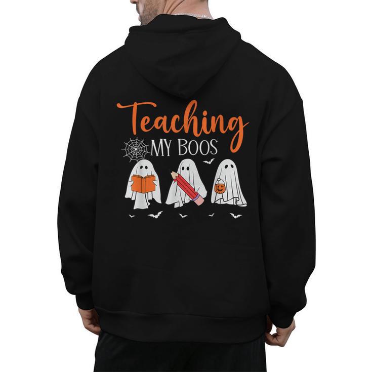 Halloween Ghost Teachers Teaching My Boos Costume Women Men Men's Hoodie Back Print