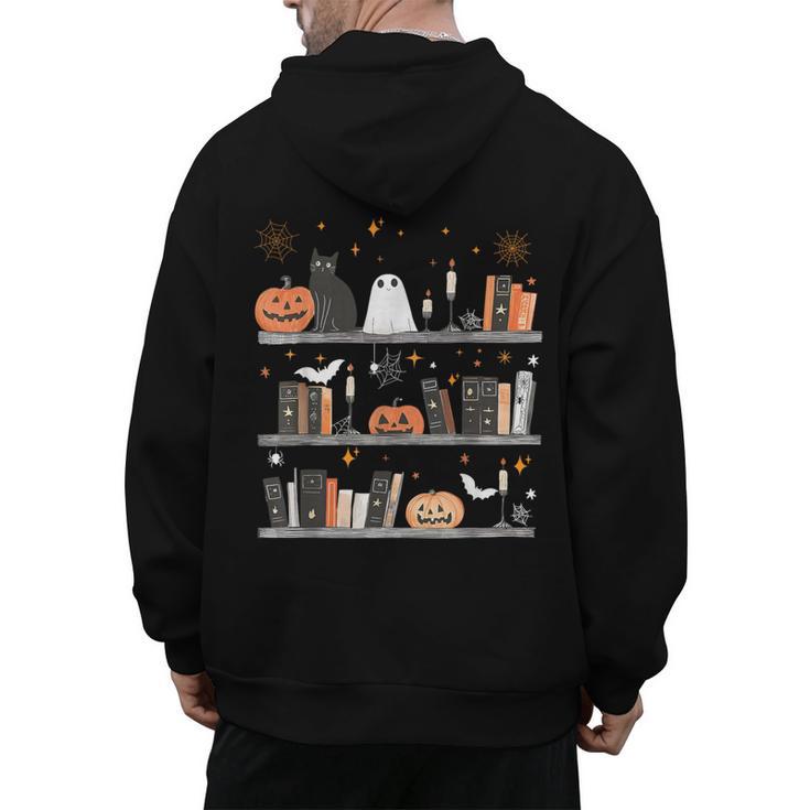 Halloween Library Ghost Books Teacher Spooky Trick Or Teach Men's Hoodie Back Print