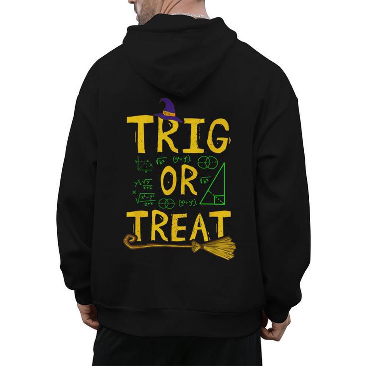 Halloween Math Teacher Trig Or Treat Student School College Men's Hoodie Back Print
