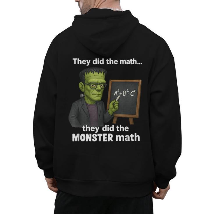 Halloween Monster Math Pun Teacher Humor Men's Hoodie Back Print