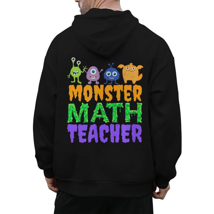 Halloween Monster Math Teacher Men Women Men's Hoodie Back Print