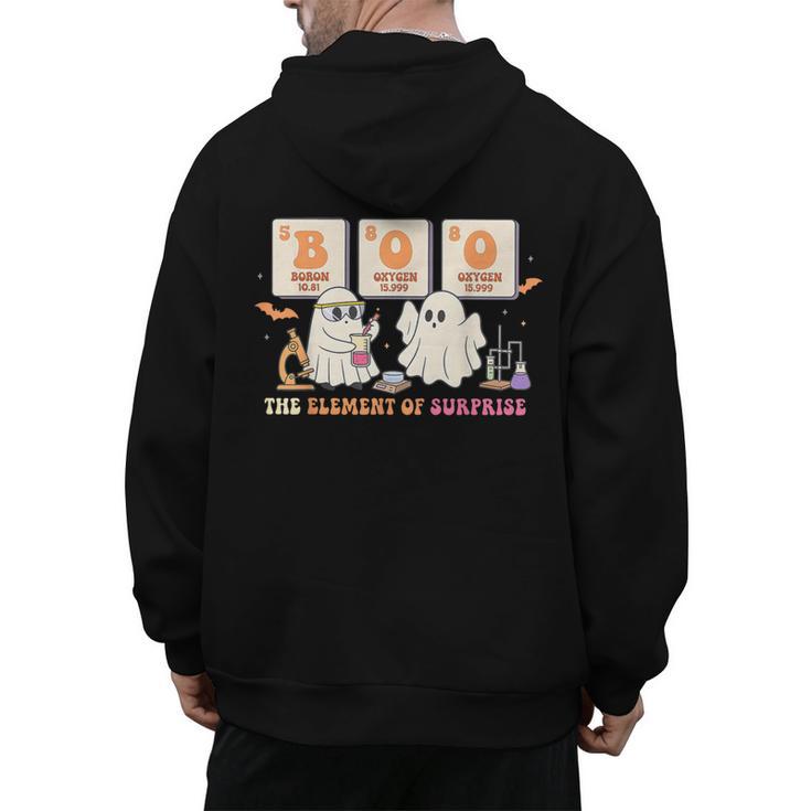 Halloween Science Teacher Boo Ghost The Element Of Surprise Men's Hoodie Back Print