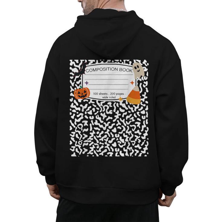 Halloween Teacher Composition Book Notebook Matching Group Men's Hoodie Back Print