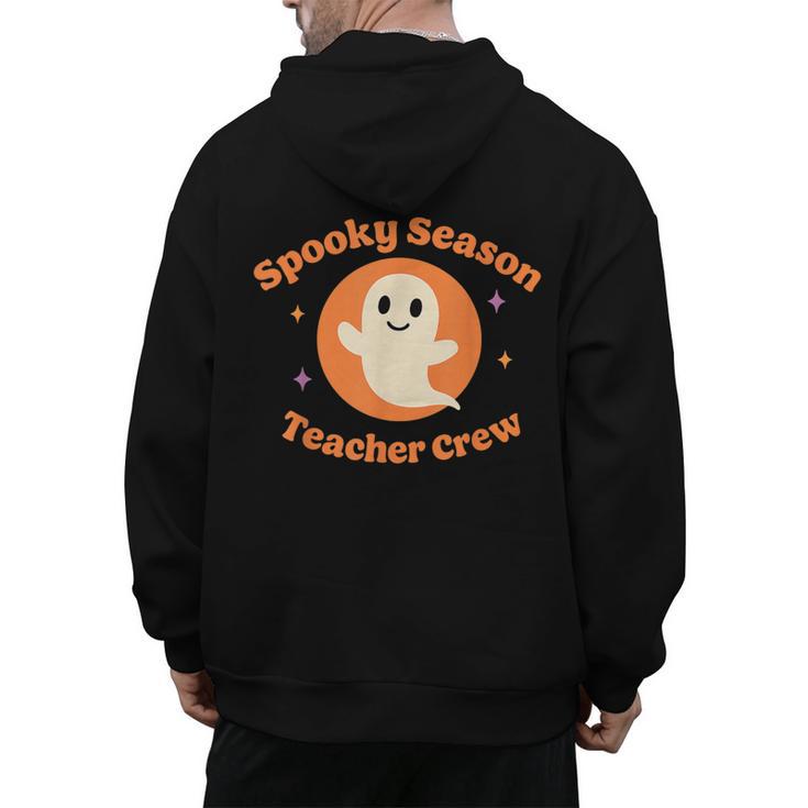 Halloween Teacher Crew Spooky Season Retro Ghost Men's Hoodie Back Print, trending gift