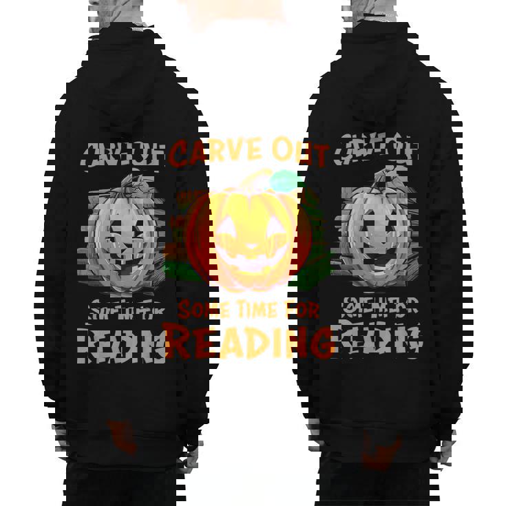 Halloween Teacher Librarian Pumpkin Reading Books Men Women Kids Men&#x27;s Hoodie Back Print