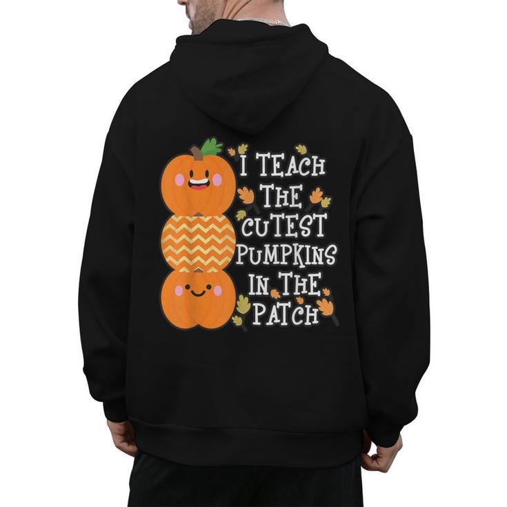 Halloween Teacher Shirt I Teach The Cutest Pumpkins In Patch Men Women Kids Men's Hoodie Back Print