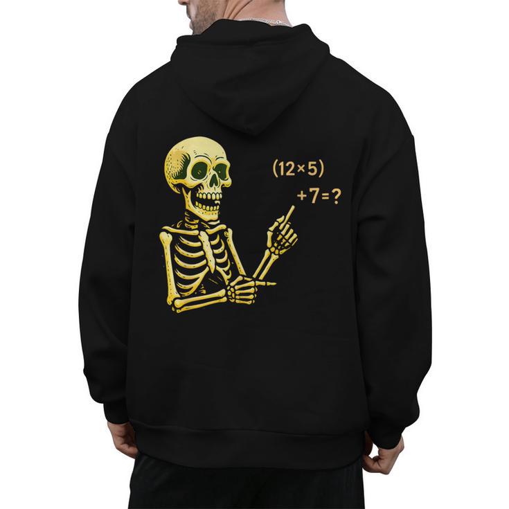 Halloween Teacher Six Seven 6 7 Skeleton Spooky Costume Men's Hoodie Back Print
